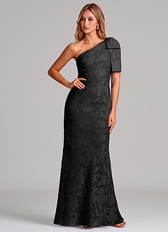 Azazie Yuanna Suknie dla druhen Syrena Jedno ramię Kwiatowe wypalenie Do ziemi Sukienka image1