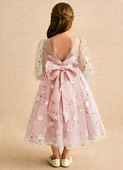 Azazie Elowen Flower Girl Dresses Rosette A-Line Sweetheart Neckline Lace Dress image2