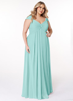Azazie Kaitlynn Finale sale Converteerbaar Jurk van Chiffon met rijk Ruches Eucalyptus image10