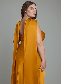 Azazie Saylor Bridesmaid Dresses Butterscotch Mermaid Strapless Stretch Satin Dress image19