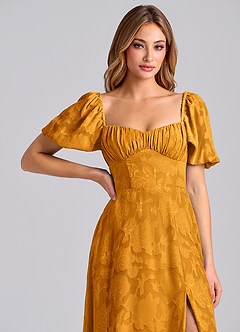 Azazie Mirian Brudtärnklänningar Klä av A-Linje i Blommig Utbrändhet Älskling Halsringning Knäck image7