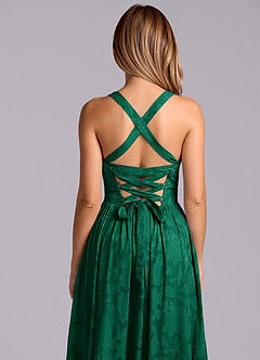 Azazie Francis Abiti da Damigella Abito A-Line in Burnout Floreale Corsetto Smeraldo image8