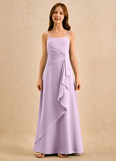 Azazie lolly Girls Formal Robe Demoiselle D'honneur Fillette Robe Trapèze en Mousseline de soie Plissée Frostiges Flieder image4