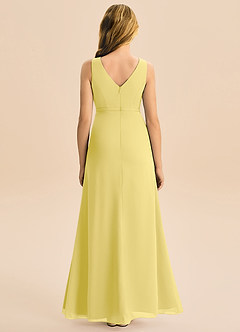 Azazie Floris Junior Canary A-Line Pleated Chiffon Dress image3