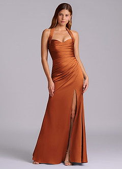 Azazie Destiny Suknie dla druhen Syrena Dekolt w kształcie serca Satyna elastyczna Do ziemi Sukienka image7