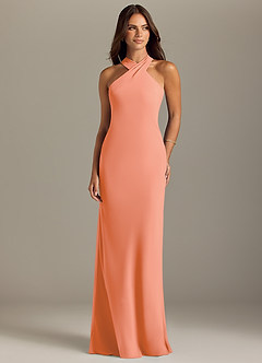 Azazie Doretta Bridesmaid Dresses Sunset Mermaid Pleated Chiffon Dress image1