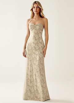 Angena Creme Jacquard-Sonnenkleid mit offenem Rücken image5