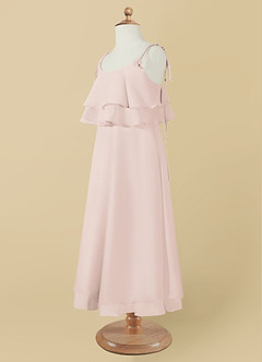 Azazie Temi Flower Girl Dresses Rose Petal A-Line Spaghetti Strap Chiffon Dress image12
