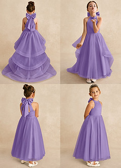 Azazie Bev Flower Girl Dresses Tahiti A-Line Convertible Tulle Dress image2