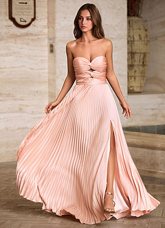 Ylura Rose Perle Robe de bal plissée trapèze image3