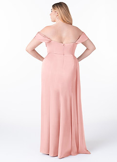 Azazie Amyra Bridesmaid Dresses Powder Pink Mermaid Off the Shoulder Stretch Satin Convertible Dress image10