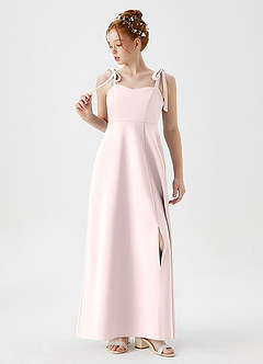 Azazie Rosey Junior Blushing Pink A-Line Sweetheart Neckline Stretch Crepe Dress image4