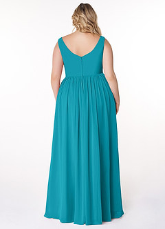 Azazie Keyla Bridesmaid Dresses Jade A-Line V-Neck Pleated Chiffon Dress image7