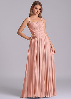 Azazie Mina Bridesmaid Dresses Rosette A-Line Pleated Chiffon Dress image6