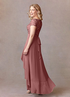 Azazie Mamie Mother of the Bride Dresses Desert Rose A-Line Lace Chiffon Dress image3