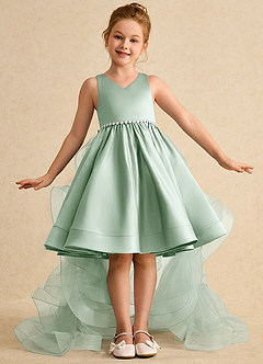 Azazie Julietta Flower Girl Dresses Agave Ball-Gown Convertible Tulle Dress image2