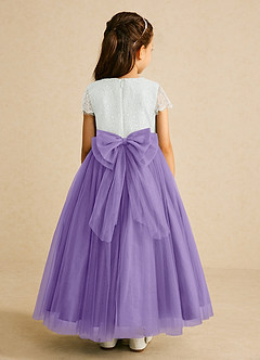 Azazie Bumblebee Final Sale Ivory Tahiti A-Line Lace Tulle Dress image3