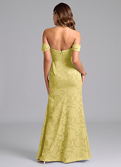 Azazie Saige Bridesmaid Dresses Canary A-Line Off the Shoulder Floral Burnout Convertible Dress image6