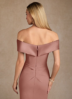 Azazie Laredo Mother of the Bride Dresses Dusty Rose Mermaid Off the Shoulder Stretch Crepe Dress image8