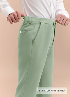 front Ethan Dusty Sage Refined Weave Performance Suit