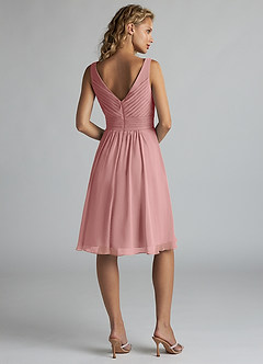 Azazie Grace Bridesmaid Dresses Dusty Rose A-Line Pleated Chiffon Dress image2