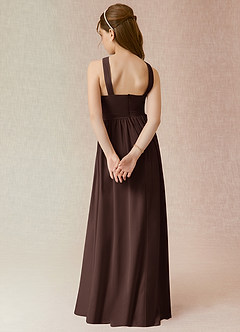 Azazie Jiya Junior Ganache A-Line Pleated Chiffon Dress image2