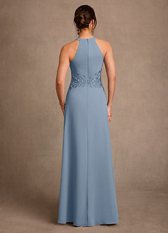 Azazie Georgie Mother of the Bride Dresses Dusty Blue A-Line Lace Chiffon Dress image3