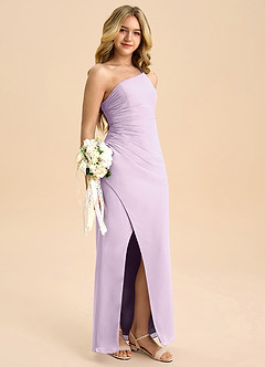 Azazie Eren Junior Frosted Lilac A-Line Pleated Chiffon Dress image1