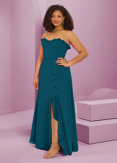 Barbie ♥ Azazie Bridesmaid Dresses Ink Blue A-Line Sweetheart Neckline Chiffon Dress image11