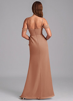 Azazie Johana Jurken voor bruidsmeisjes Converteerbaar Jurk van Chiffon met Zeemeermin Off the Shoulder Bronzeertint image2