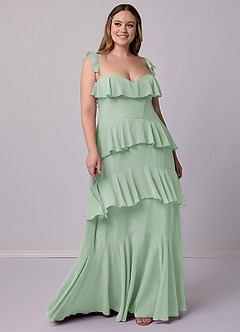 Barbie ♥ Azazie Bridesmaid Dresses Agave A-Line Sweetheart Neckline Chiffon Dress image6