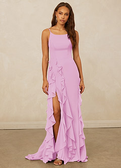 Christian Siriano Bridal for Azazie 1006 Brautjungfernkleider Meerjungfrau-Linie Gestreift Chiffon Kleid Bonbonrosa image3