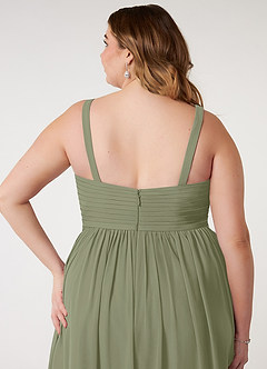 Azazie Chanel Bridesmaid Dresses Pistachio A-Line Pleated Chiffon Dress image11