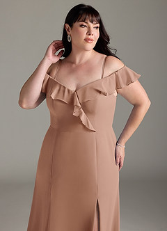Azazie Sophie Bridesmaid Dresses Champagne Rose A-Line Off the Shoulder Chiffon Convertible Dress image12