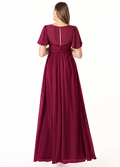 Azazie Verna Maternity Bridesmaid Dresses A-Line V-Neck Ruched Chiffon Floor-Length Dress image2