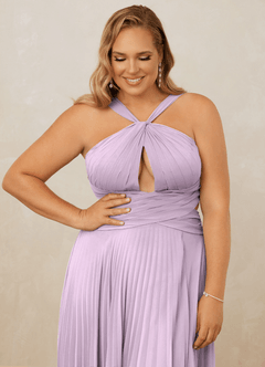 Christian Siriano Bridal for Azazie 1009 Bridesmaid Dresses Frosted Lilac A-Line Pleated Chiffon Dress image13