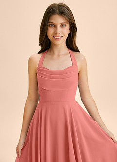 Azazie Kady Junior Salmon Pink A-Line Sweetheart Neckline Chiffon Dress image6