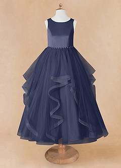 Azazie Sofia Flower Girl Dresses Stormy A-Line Beaded Tulle Dress image8