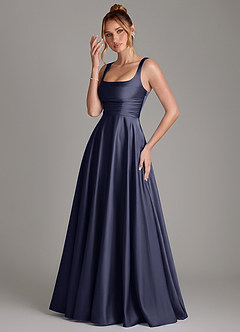 Azazie Azaria Bridesmaid Dresses Stormy A-Line Corset Stretch Satin Dress image3