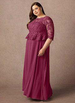 Azazie Averie Mother of the Bride Dresses Mulberry A-Line Boatneck Sequins Chiffon Dress image11
