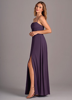 Azazie Carolyn Brudtärnklänningar Klänning av A-Linje i Chiffong Plisserad Plommon image3