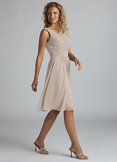 Azazie Grace Bridesmaid Dresses Frost A-Line Pleated Chiffon Dress image4
