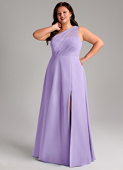 Azazie Phaedra Jurken voor bruidsmeisjes Jurk van Chiffon met A-Lijn One-Shoulder Lila image7