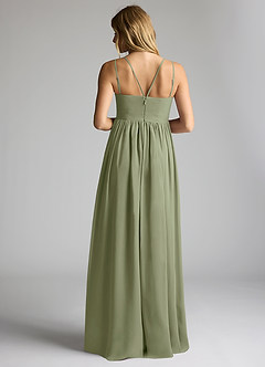 Azazie Emree Brautjungfernkleider für Schwangere A-Linie Chiffon Bodenlänge Kleid image4