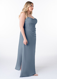 Azazie Mai Bridesmaid Dresses Twilight Sheath Pleated Chiffon Dress image10