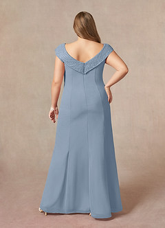 Azazie Cupid Mother of the Bride Dresses A-Line Boatneck Lace Chiffon Floor-Length Dress image7