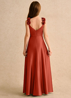 Azazie Rosita Girls Formal Flower Girl Klänningar Klä A-Line i Stretch Satin Plisserad image5