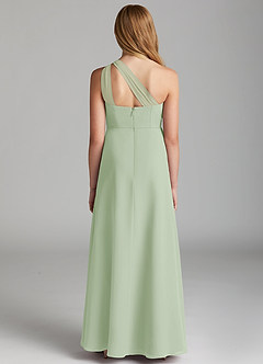 Azazie Maive Junior Dusty Sage A-Line Pleated Chiffon Dress image3
