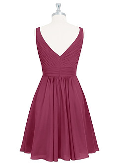 Azazie Grace Bridesmaid Dresses Mulberry A-Line Pleated Chiffon Dress image8