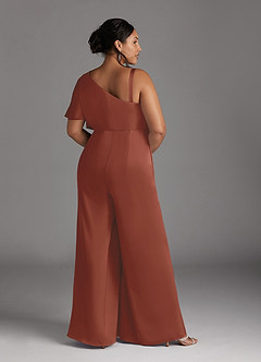 Azazie Hagretta Mother of the Bride Dresses Auburn Jumpsuit/Pantsuit Stretch Satin Dress image10